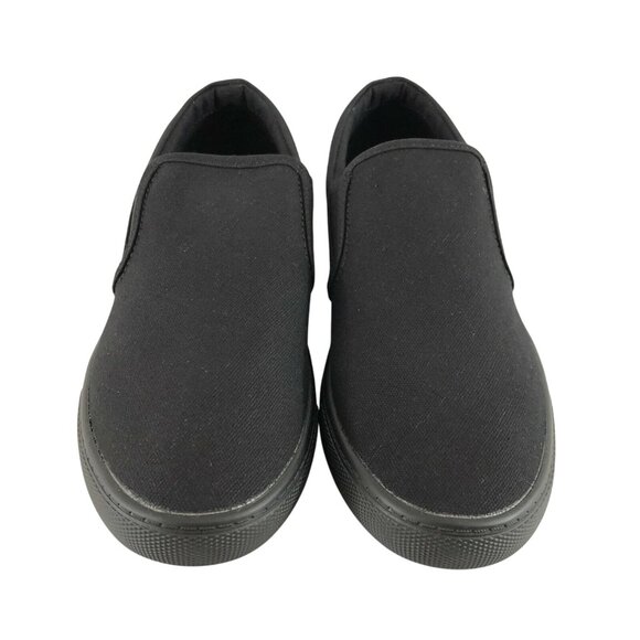 Tanleewa Womens Canvas Sneakers Slip On Basic Black Size 7.5 - Picture 2 of 6